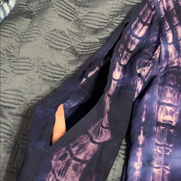 HOMEMADE Blue tie dye v-neck dress - Picture 2 of 3